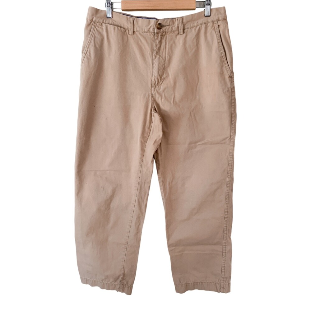 Tommy Hilfiger mens wide leg chino pants classic khaki size 34/30